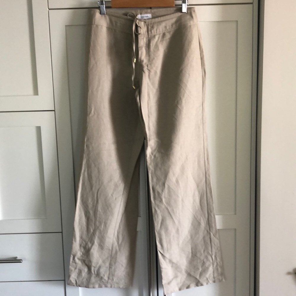 Calvin Klein Linen/Rayon Wide Leg Pants Size 6